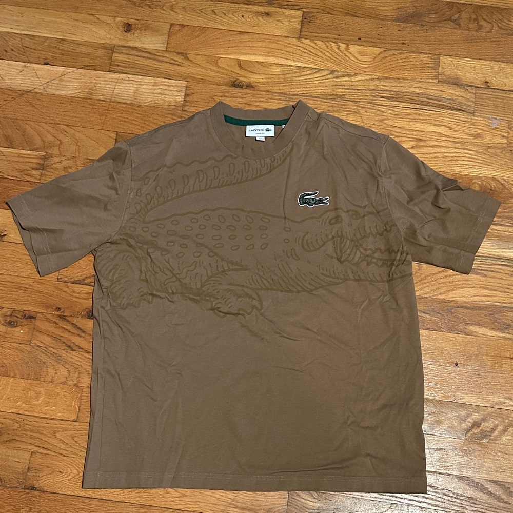 Lacoste Men's Tan Short Sleeve Tee (New)